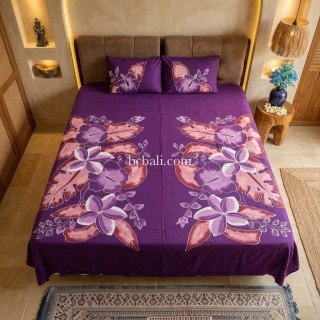 One Sets Rayon Bed Sheet Hand Painted Handmade in Bali